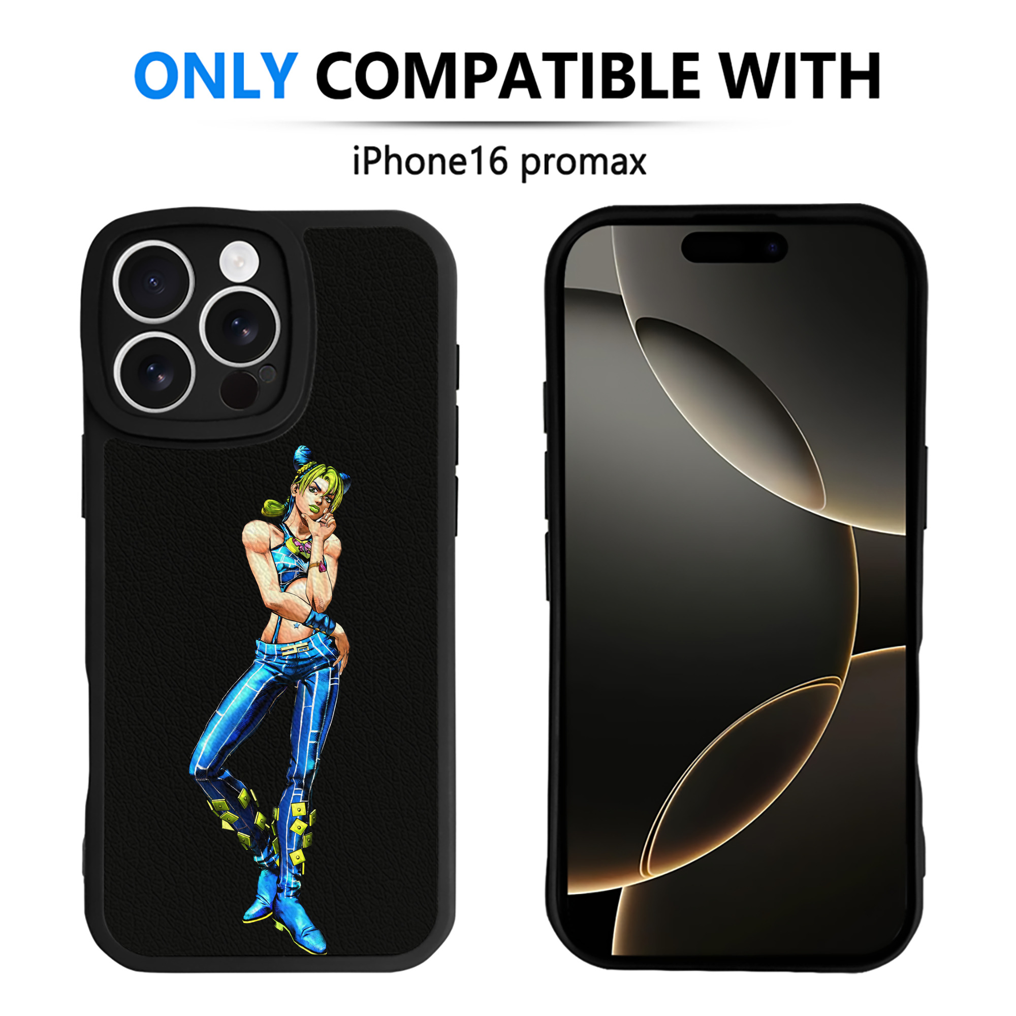 （画像用） "ジョジョの奇妙な冒険 くうじょう ジョリーン JoJo's Bizarre Adventure Jolyne Cujoh " 【iPhone 16シリーズ対応】シリコンスマホケース（レザー調） 材質：シリコン